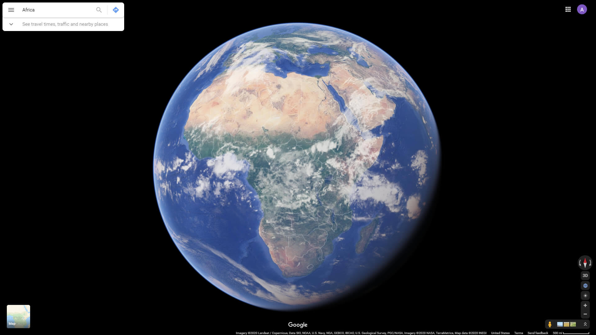Africa Satellite View from Space